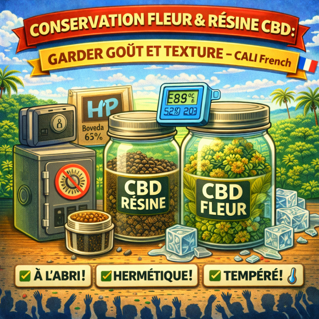 Conservation fleur & résine CBD : garder goût et texture – Cali French